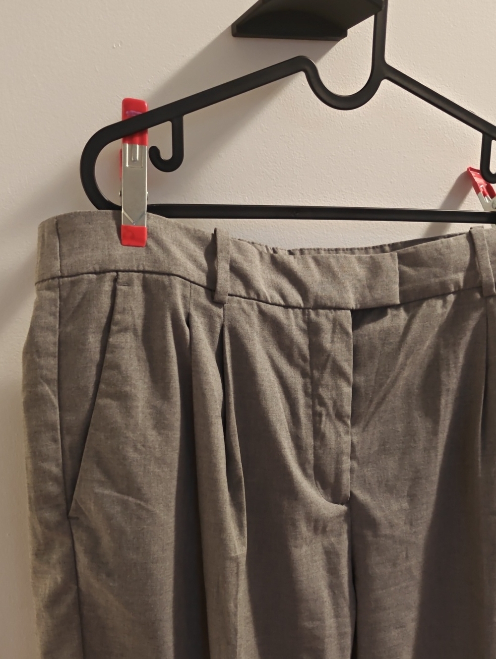 Women's Light Grey Straight Leg Trousers